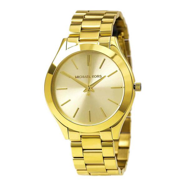 Relógio Michael Kors Dourado Slim Runway Omk3179/z