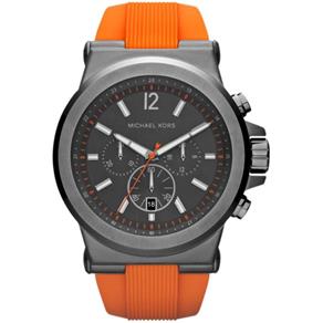 Relógio Michael Kors Dylan Chronograph Gunmetal Laranja 48mm