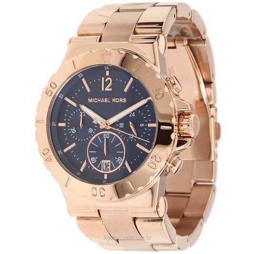 Relógio Michael Kors Dylan Rose Chronograph Navy Dial Mk5410 Blue 42mm Unissex