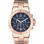 Relógio Michael Kors Dylan Rose Chronograph Navy Dial Mk5410 Blue 43mm Unissex