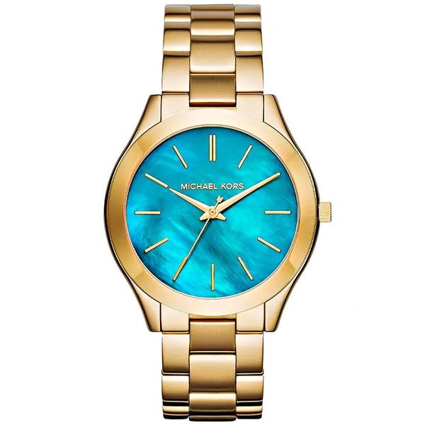 Relógio Michael Kors Feminino Mk3492/4vn Slim Dourado/Azul