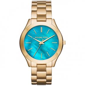 Relógio Michael Kors Feminino Mk3492/4vn Slim Gold Azul 42mm