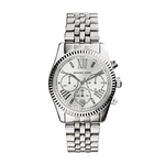 Relógio Michael Kors Feminino MK5555 Lexington Silver Dial Chronograph Watch 38mm