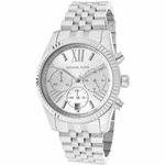 Relógio Michael Kors Feminino MK5555 Lexington Silver Dial Chronograph Watch 38mm