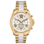 Relógio Michael Kors Feminino MK5743 Gold-Tone White Chronograph Watch 43mm