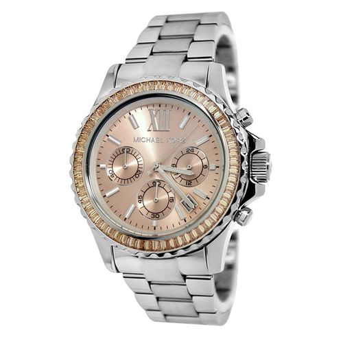 Relógio Michael Kors Feminino MK5870 Everest Chronograph Stainless Steel Watch 45mm