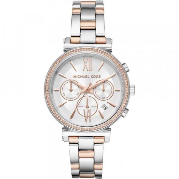 Relógio Michael Kors Feminino Mk6558/1kn Cronógrafo Bicolor