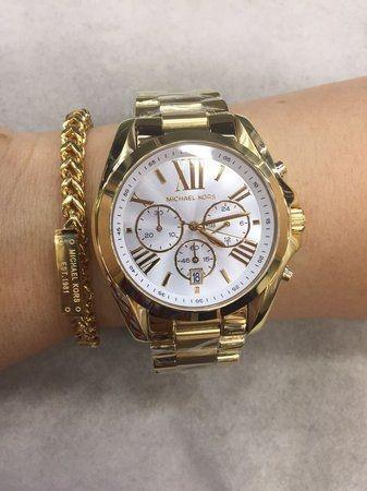 Relógio Michael Kors Feminino Mk6266 Cronógrafo Dourado