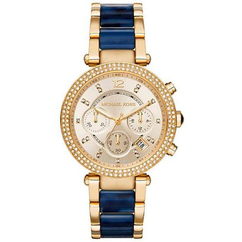Relógio Michael Kors Feminino Mk6238/4dn Azul Gold 39mm
