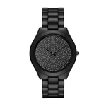 Relógio Michael Kors MK3449 Preto Slim Runway Preto Ceramic Glitz Pave Dial 42mm