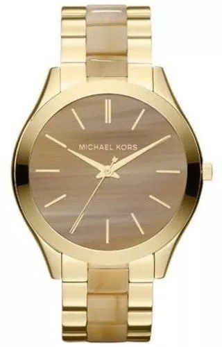 Relógio Michael Kors Mk4285 Runway Dourado Slim