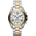 Relógio Michael Kors Mk5855 Bradshaw Two Tone Bracelet Chrono Watch 43mm Oferta