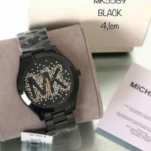 Relógio Michael Kors Mk3589 Slim Runway Preto Logo