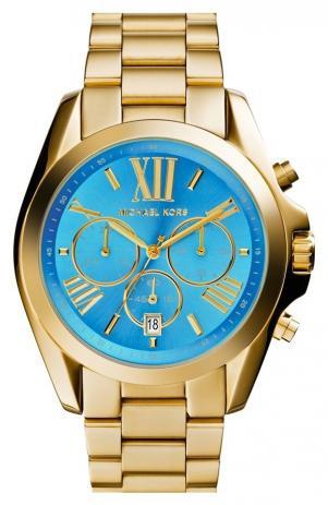 Relógio Michael Kors Mk5975 Bradshaw Dourado Azul
