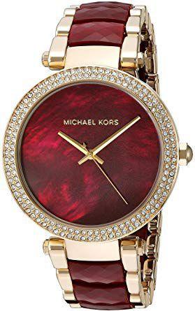 Relógio Michael Kors Mk6427 Parker Dourado Vermelho