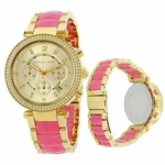 Relógio Michael Kors Mk6365 Feminino Parker Rose Gold-tone Stainless Steel And White Acetate Bracelet