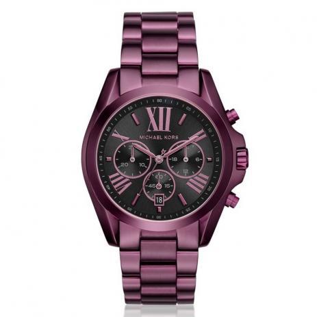 Relógio Michael Kors Original Mk6398 Bradshaw Feminino Roxo