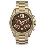 Relógio Michael Kors Unissex MK5502 Dourado Gold Tone Quartz Watch With Brown Dial 43mm