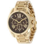 Relógio Michael Kors Unissex MK5502 Dourado Gold Tone Quartz Watch with Brown Dial 43mm