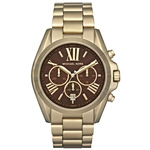 Relógio Michael Kors Unissex MK5502 Dourado Gold Tone Quartz Watch with Brown Dial 43mm