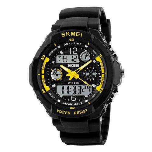 Relógio Militar Esportivo Skmei 0931 K39 Prova D'agua Anti Shock Amarelo