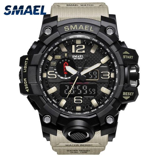Novo Relógio Smael Military Wrist a Prova D'água Quartzo (FRETE GRÁTIS) / Bege
