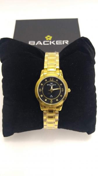 Relógio Mini Feminino Dourado Pedras Backer 10219145F BR