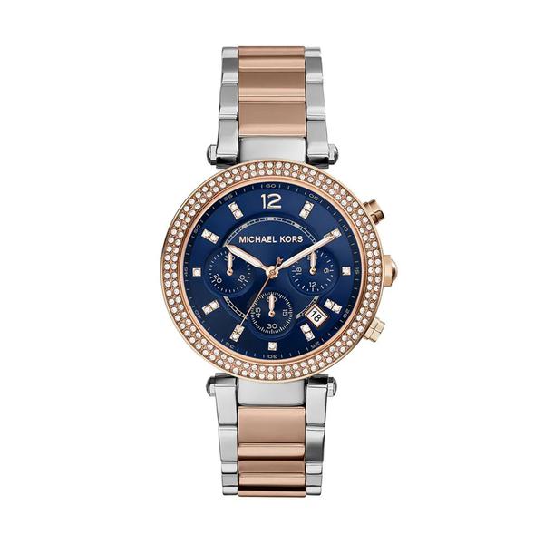 Relogio Mk6141 Dourado Rose Mostrador Azul - Mk6167