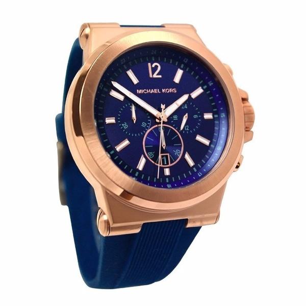 Relogio Mk8295 Silicone Azul Dourado - Mk6239