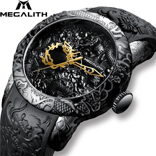 Relógio Modelo Dragão / Gold Emboss