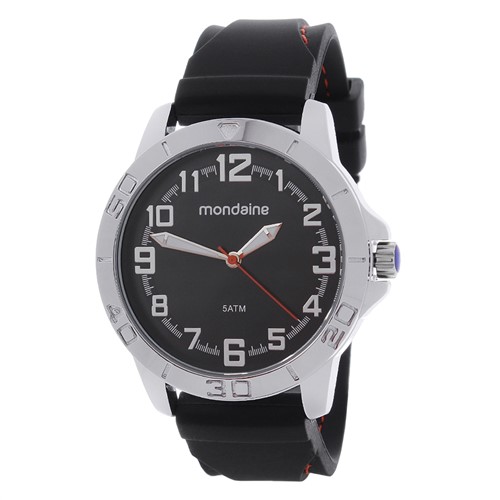 Relógio Mondaine 5ATM Masculino Preto Pulseira Silicone 23471