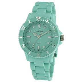 Relógio Mondaine 76246L0MCNP4 Fluor Summer Collection 2, Analógico, com Caixa e Pulseira Termoplástico Verde, Aro Rotativo e Resistente à Água 30M.