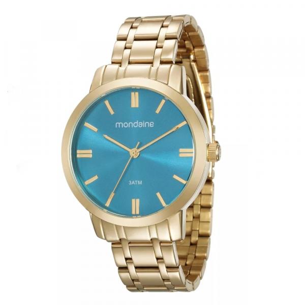 Relógio MONDAINE 76650LPMVDE1 Dourado, Mostrador Azul