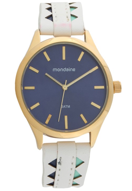 Relógio Mondaine 76670LPMVDH3 Branco/Dourado