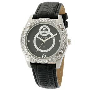 Relógio Mondaine 94242L0MFNH1. Feminino, Analógico. com Caixa de Metal Prata e Pulseira de Couro Preta.