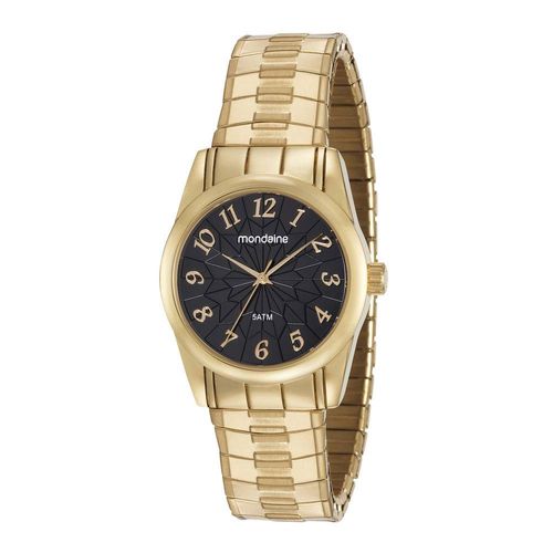 Relógio Mondaine Analógico Geométrico 53631lpmvde1 Dourado e Preto