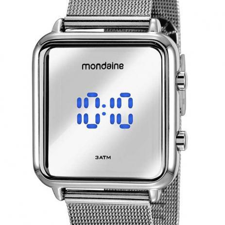 Relógio Mondaine Digital Feminino 32008M0MVNE5 Quadrado Prateado - Seculus