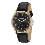 Relogio Mondaine Dourado Couro Preto 83470gpmvdh2