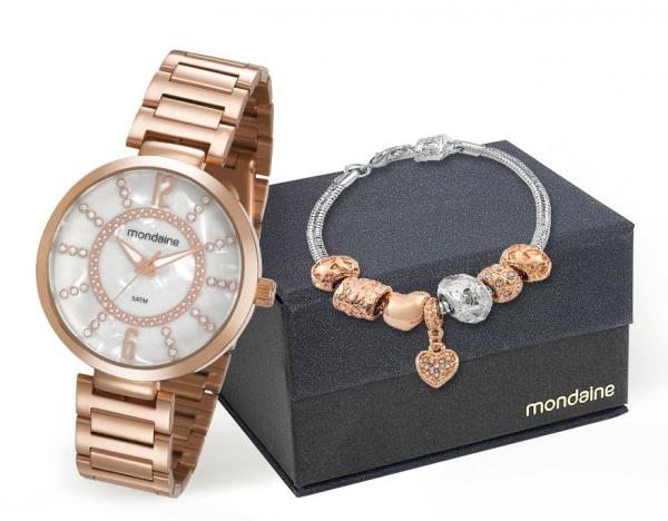 Relógio Mondaine Feminino 53617LPMKRE4K1 + Pulseira