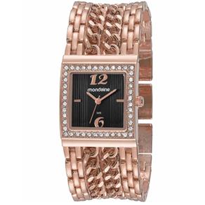 Relógio Mondaine Feminino 76305LPMFRM2. Caixa de Metal com Strass e Pulseira de Metal. Resistente à Água.