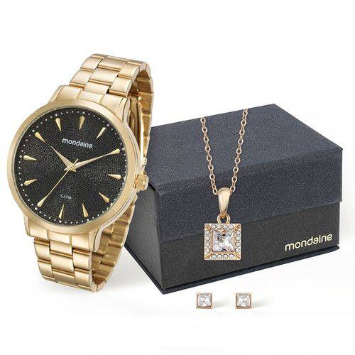 Relógio Mondaine Feminino 76563lpmvde2k1 + Colar e Brincos