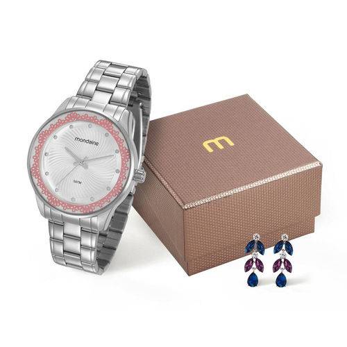 Relógio Mondaine Feminino 99249L0MVNE2KZ + Brincos