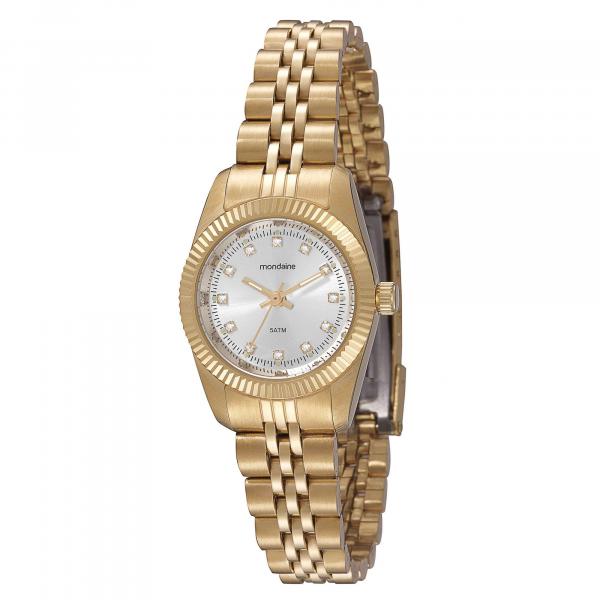 Relógio Mondaine Feminino Aço Dourado Riviera