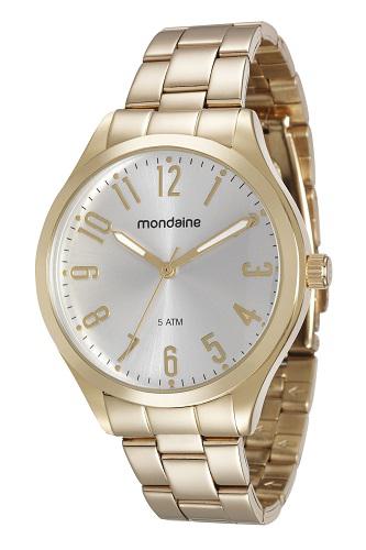 Relógio Mondaine Feminino Analógico Dourado Prova D'Água 76588LPMVDE1