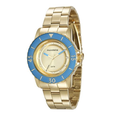 Relógio Mondaine Feminino Aro Azul 76646lpmvde1