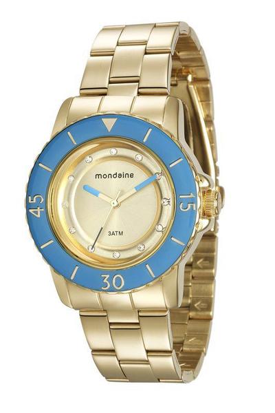 Relógio Mondaine Feminino Aro Azul 76646lpmvde1