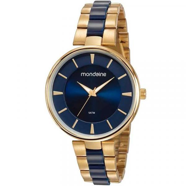 Relógio Mondaine Feminino Azul e Dourado - 53774LPMVDF1