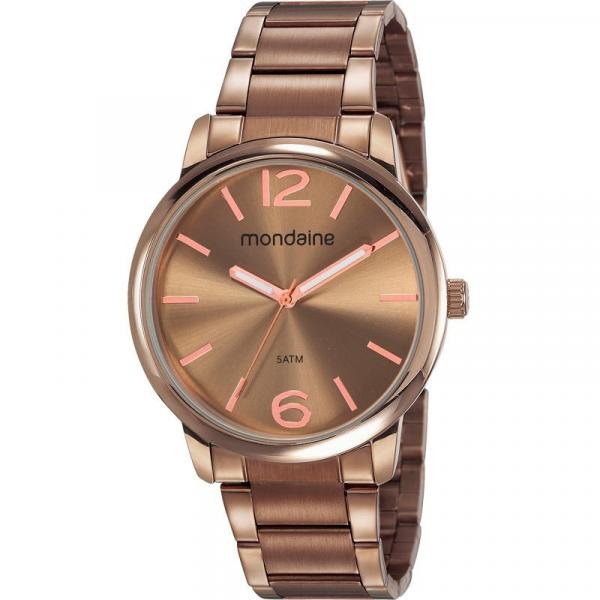 Relógio Mondaine Feminino Chocolate 53819LPMVME3 Analógico 5 Atm Cristal Mineral Tamanho Grande