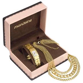 Relógio Mondaine Feminino Clássico 94491LPMTDB2K com Colar.