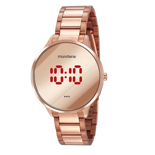 Relógio Mondaine Feminino Digital Aço Rosé 32060LPMVRE2